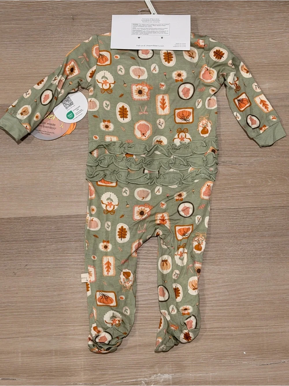 Milkberry size 0-3 months fall thanksgiving Halloween sleeper pajamas pumpkin